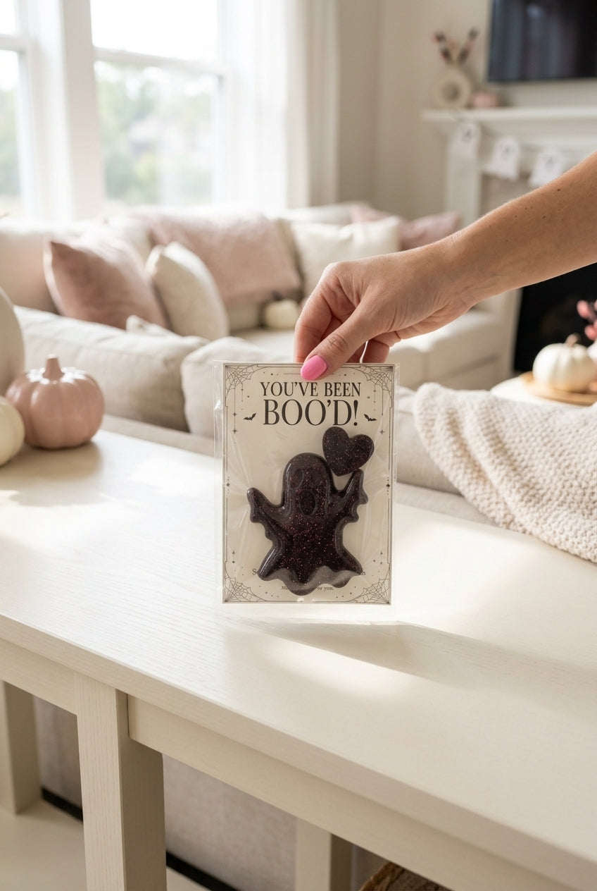 Black Glitter Ghost & Heart – You’ve Been Boo’d Gift