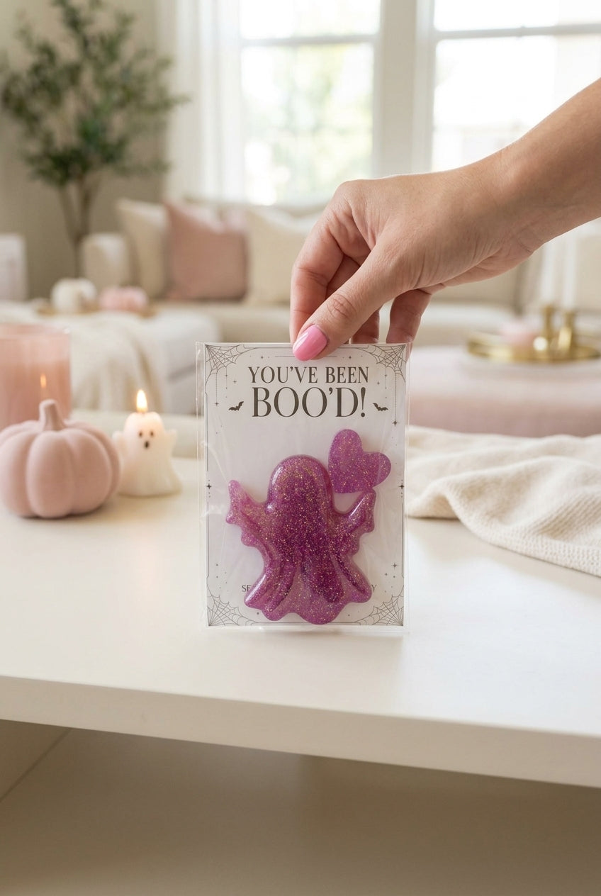 Rose Pink Glitter Ghost & Heart – You’ve Been Boo’d Gift
