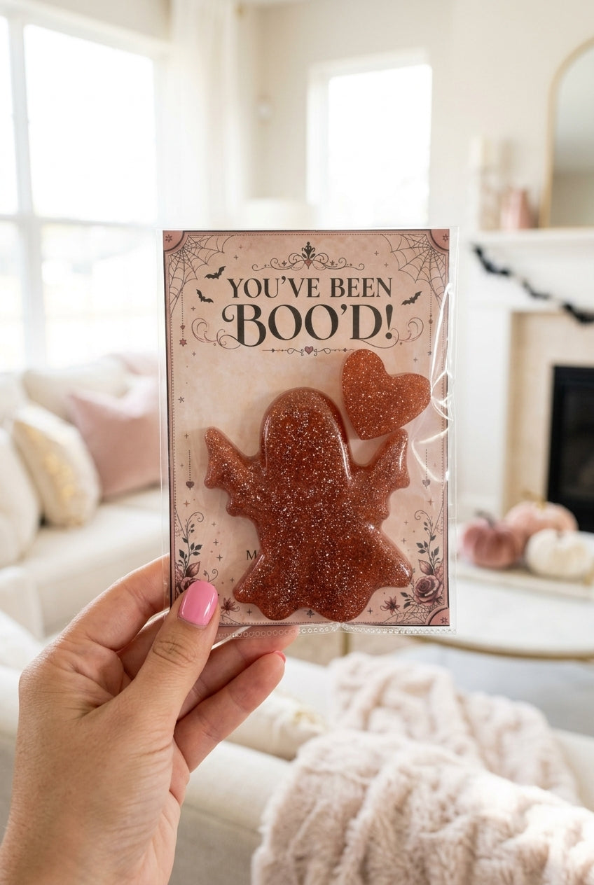 Red Glitter Ghost & Heart – You’ve Been Boo’d Gift