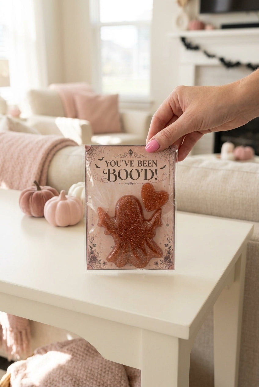 Red Glitter Ghost & Heart – You’ve Been Boo’d Gift