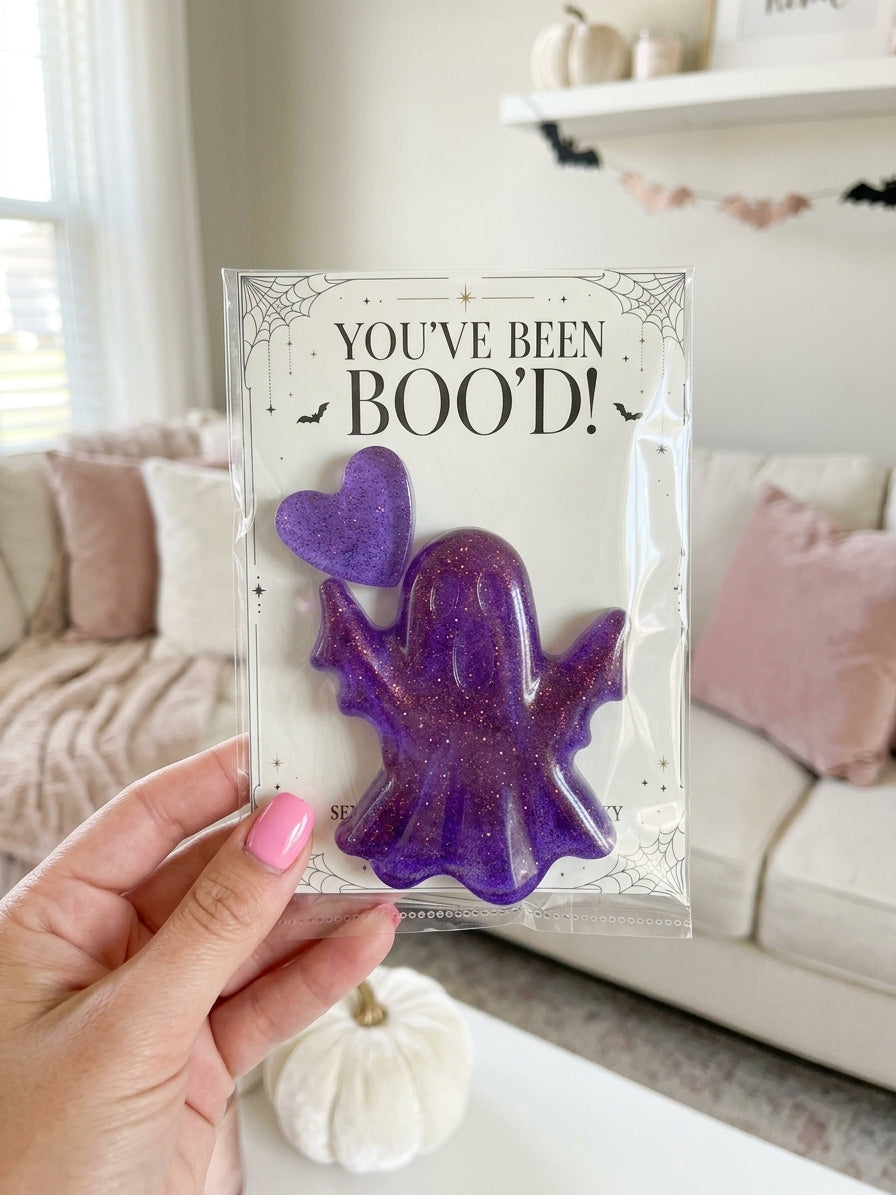 Purple Glitter Ghost & Heart – You’ve Been Boo’d Gift