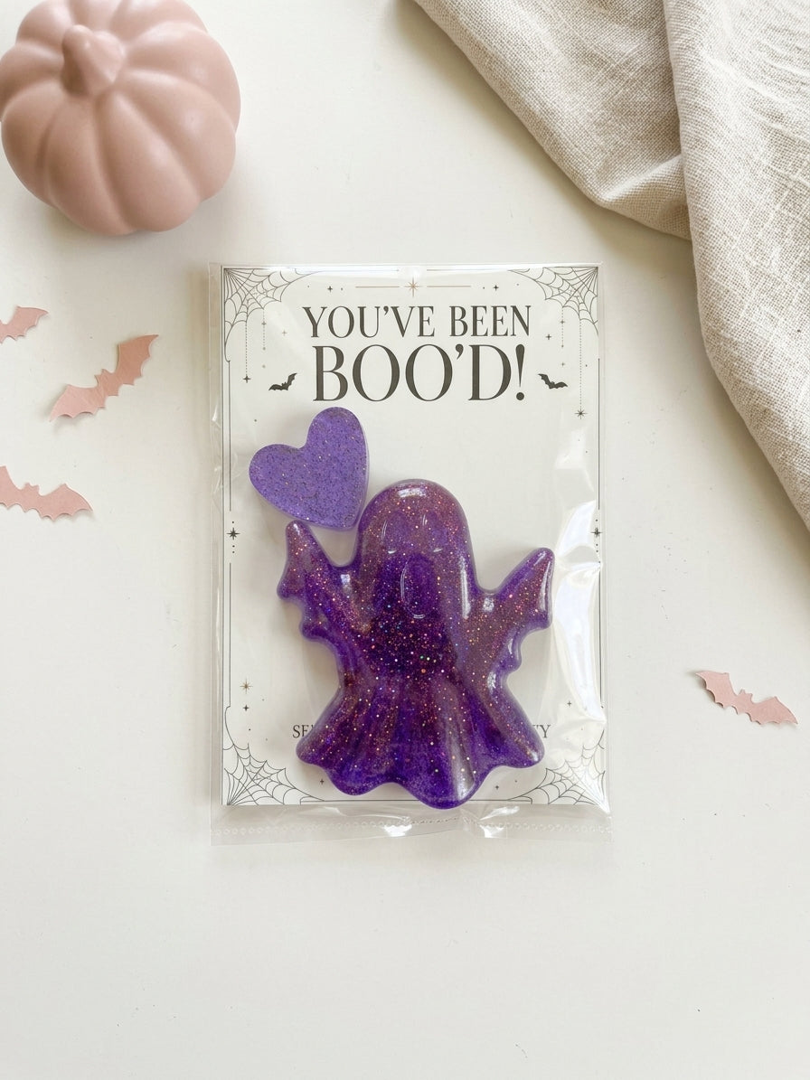 Purple Glitter Ghost & Heart – You’ve Been Boo’d Gift