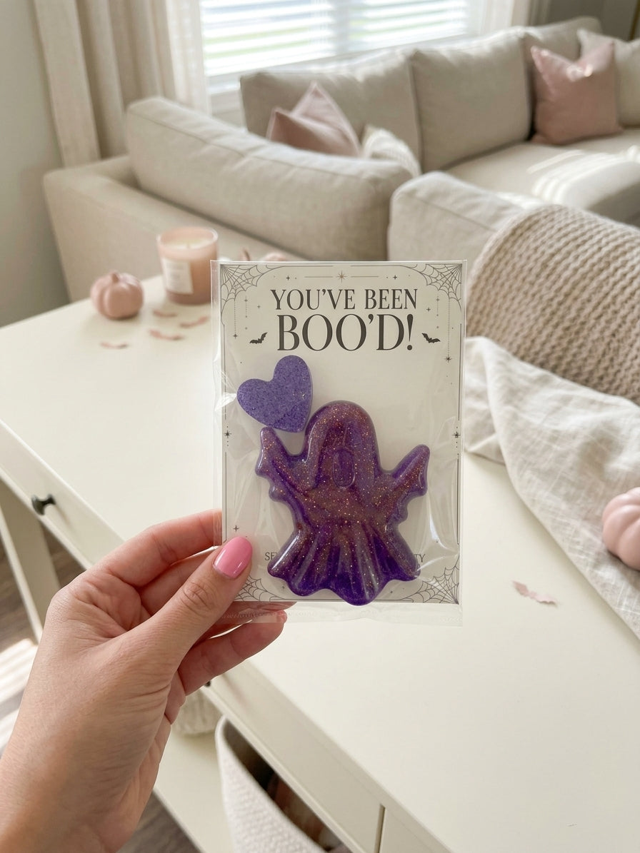 Purple Glitter Ghost & Heart – You’ve Been Boo’d Gift