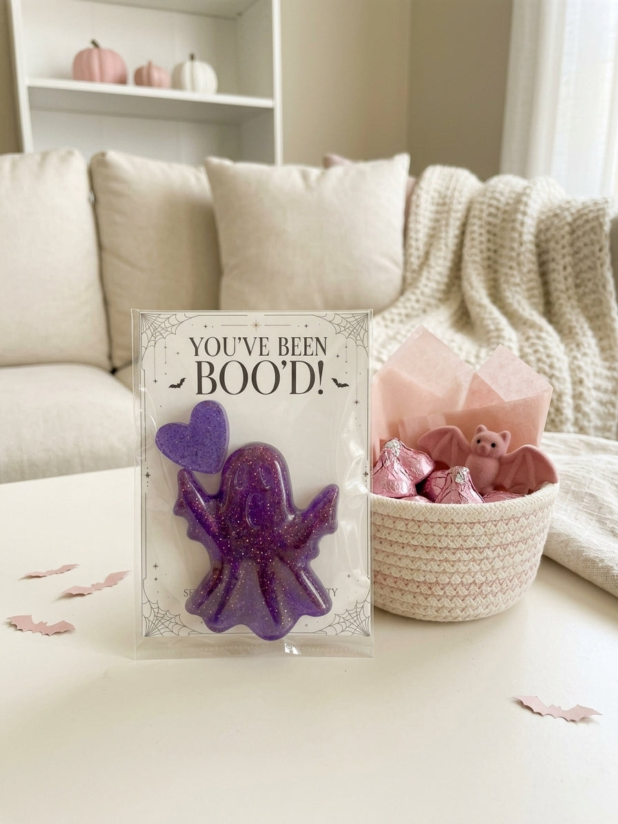 Purple Glitter Ghost & Heart – You’ve Been Boo’d Gift