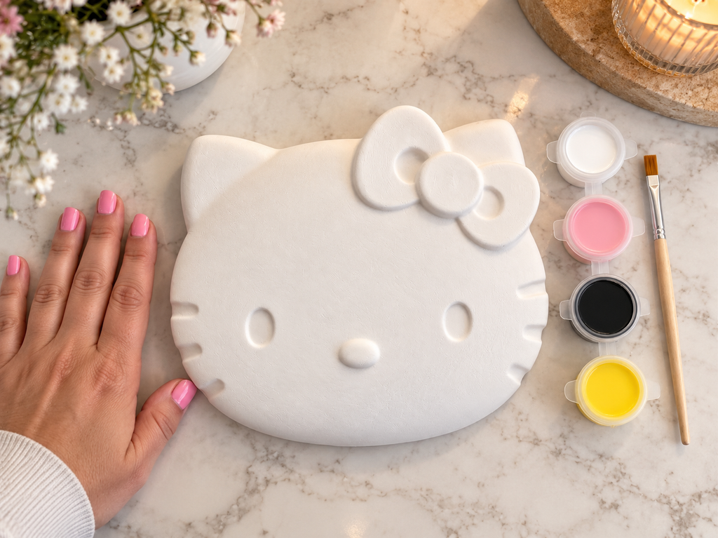 Handmade 8x8 Plaster of Paris DIY painting kit in gift box